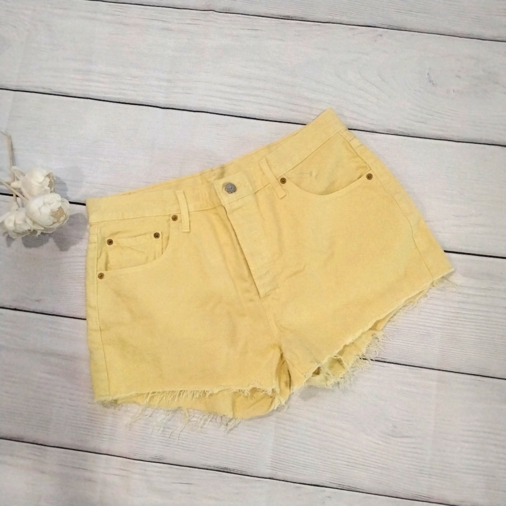 Levi's Yellow Jean Shorts